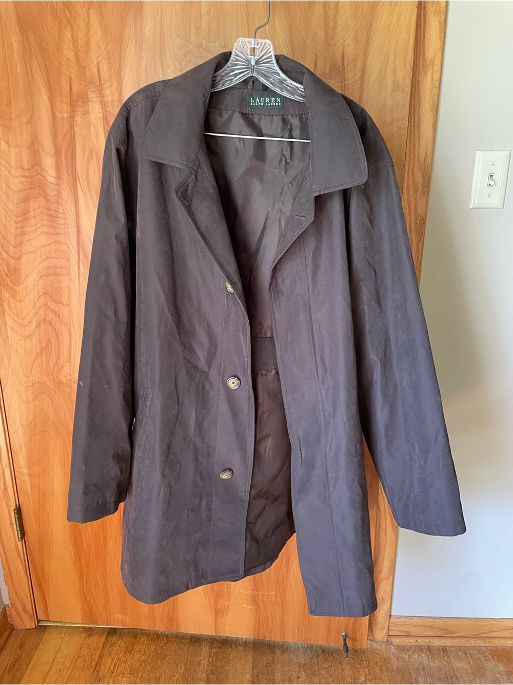 Ralph Lauren Men’s Espresso Button Front Trench Coat